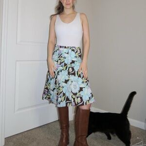 Vintage Y2K Psychedelic Floral Midi Skirt